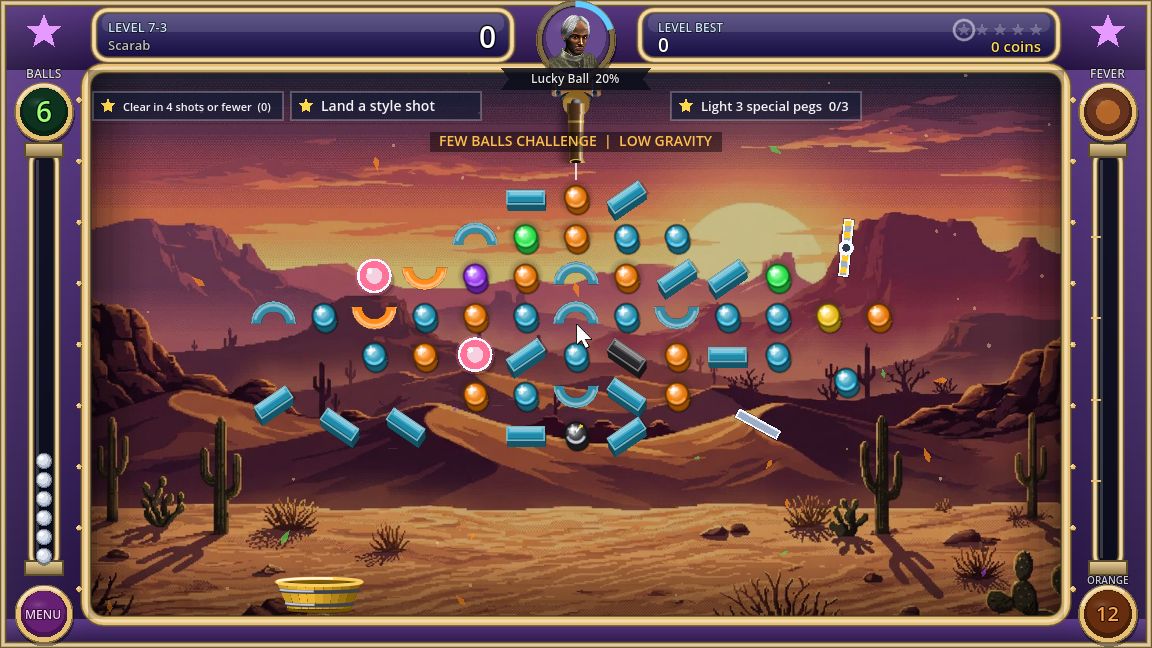 A desert peg board at sunset